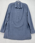 J Crew Tunic Top Medium Long Sleeve Pullover Women Blue Side Pockets Long Sleeve