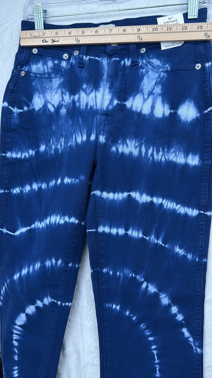 J Crew Vintage Straight Jeans 24 Womens Blue 10” Denim Raw Hem New NWT