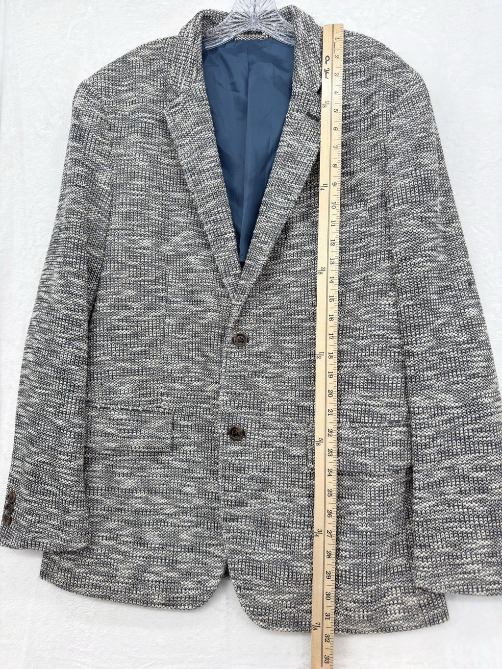 Tasso Elba XL Men's Classic Fit Knit Blazer Sport Coat Gray Blue Jacket