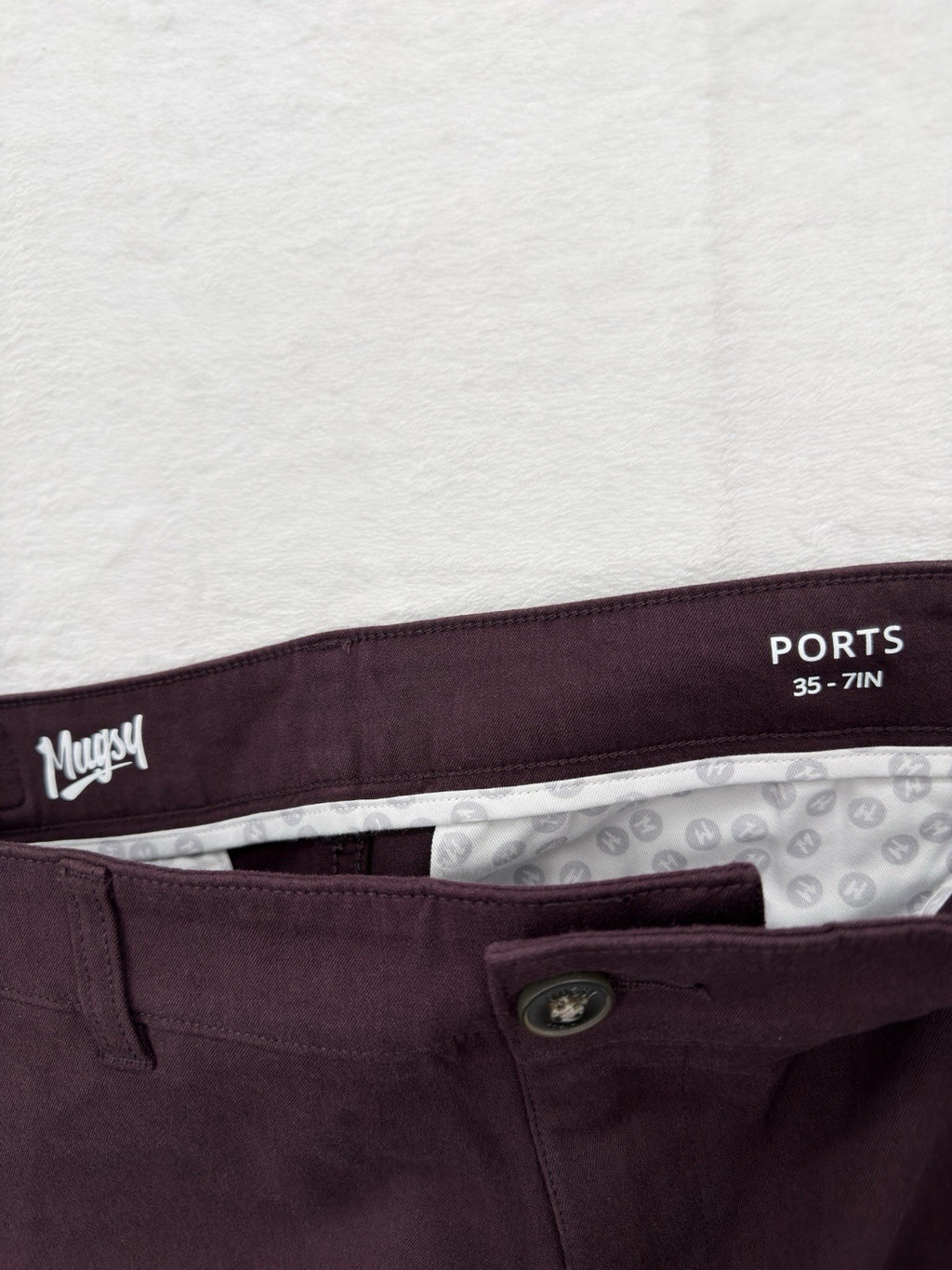 Mugsy Shorts 35 Ports 7” Maroon Chino Mens