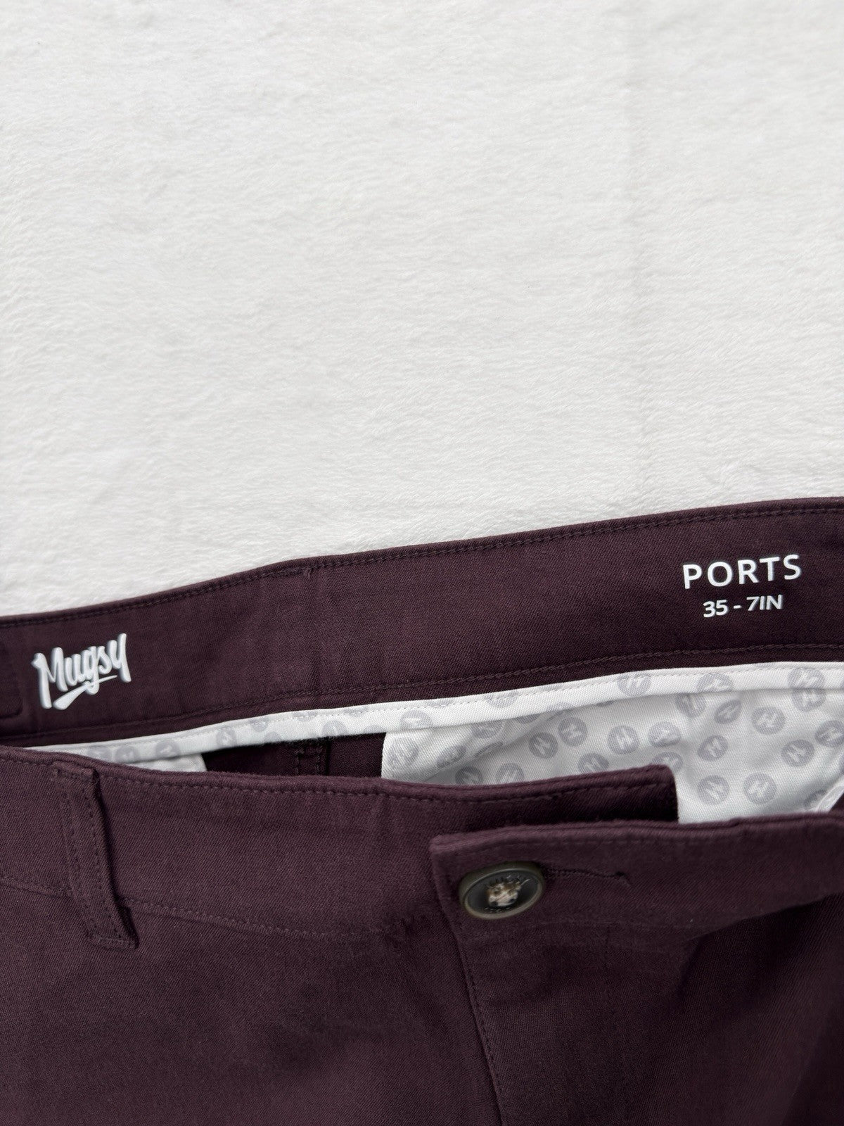 Mugsy Shorts 35 Ports 7” Maroon Chino Mens