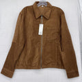 GU Corduroy Zip Up Shirt Jacket Small Mens Brown Uniqlo Utility Cotton New NWT