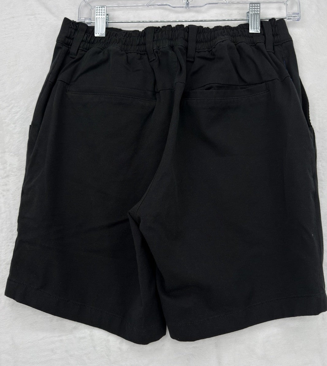 Mugsy Travelers Shorts Medium Mens Black 8” Cotton Stretch Back Elastic