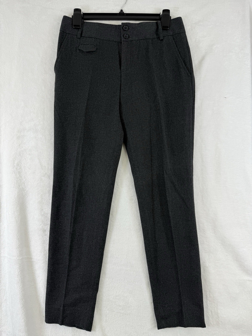 Banana Republic Pants 2 Womens Gray 100% Cotton Flannel Zip Hem