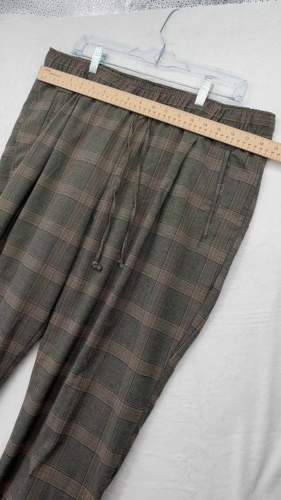 Old Navy Billie Pants XL Womens Brown Plaid Pull On Straight Leg Comfort Waist