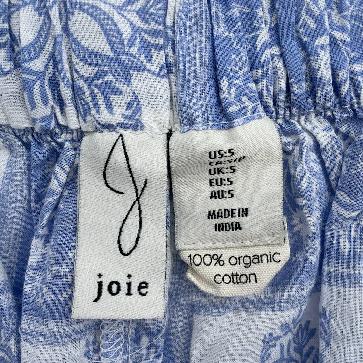 Joie Shorts Small Womens Blue Floral 100% Organic Cotton 2.5”