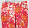 Talbots Perfect Crop Pants 12 Curvy Pink Orange Floral Print Womens