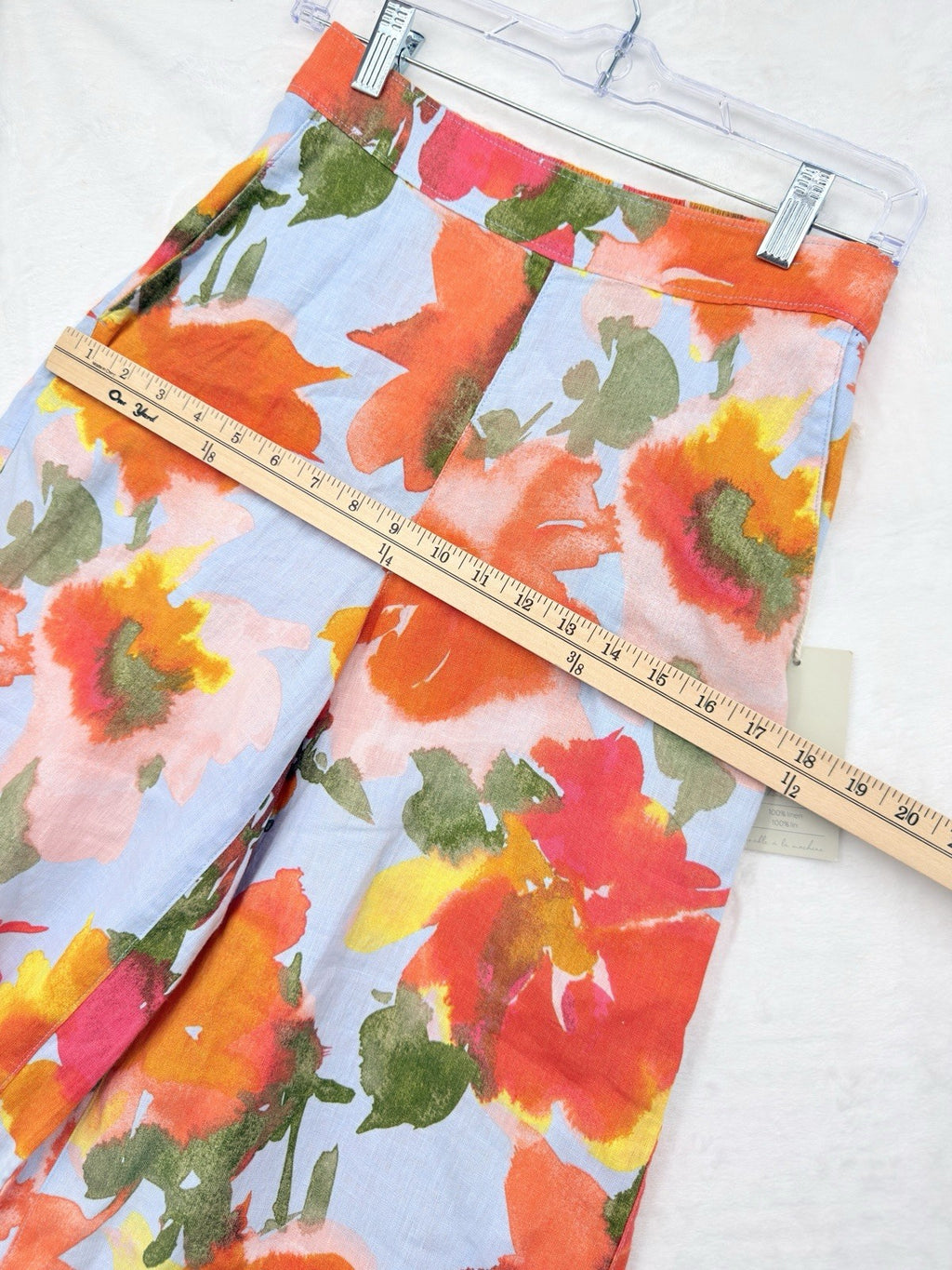 Joie Wide Leg Linen Pants XS Cropped Floral Print Pull On Womens New NWT