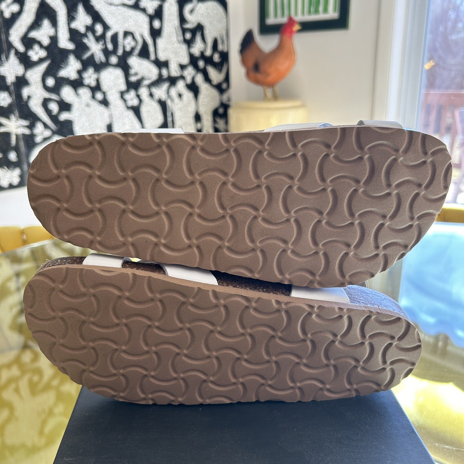 Bianatura Sandals EU 38 US 8 White Leather Womens Cork Bed Made In Italy