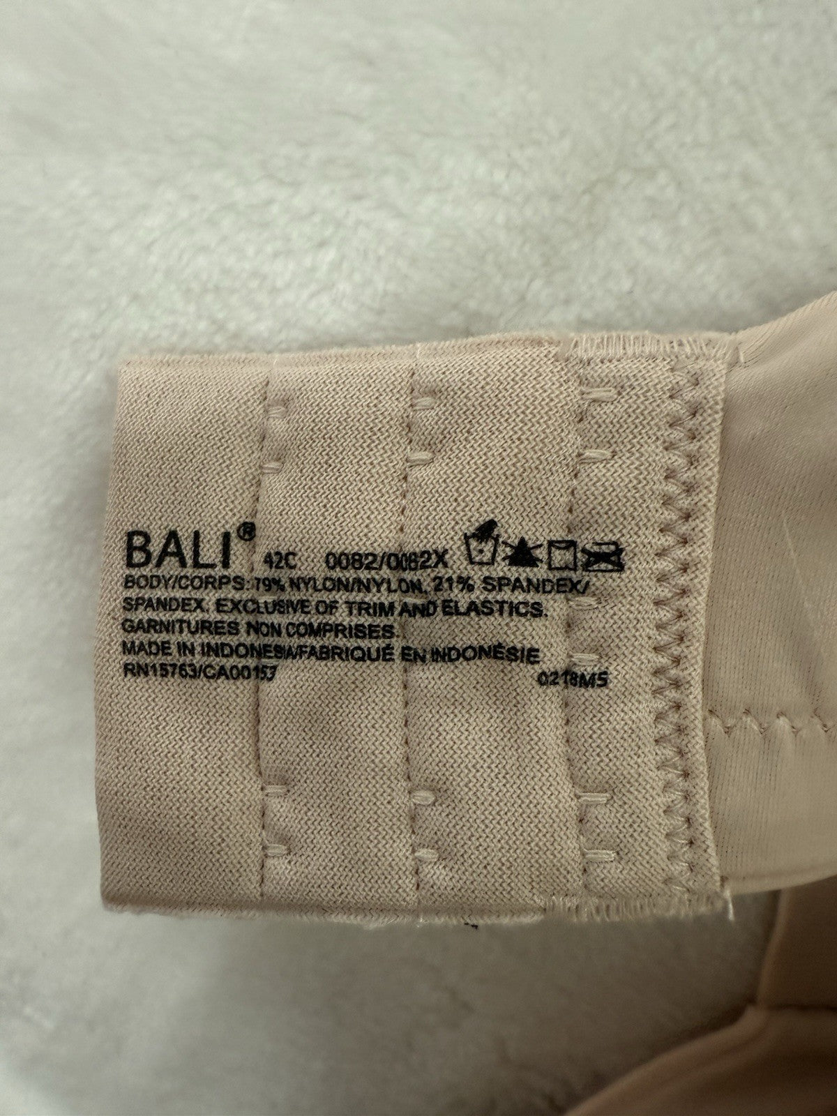 Bali Bra 42C Passion For Comfort Pink Smoothing Underwire Padded