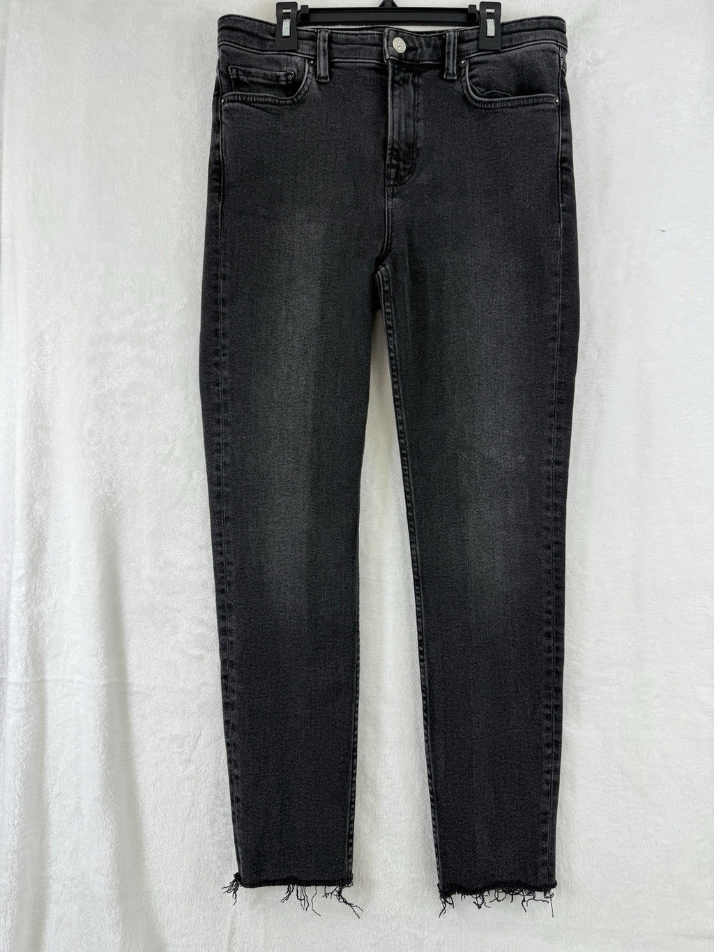 All Saints Jeans 31 Black Roxanne Raw Hem High Rise Skinny AllSaints Women Denim