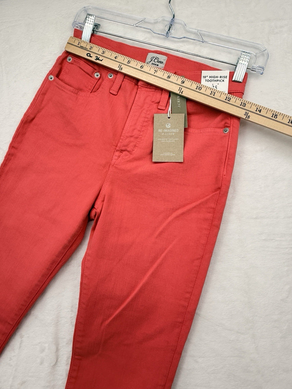 J Crew High Rise Toothpick Jeans 25 Coral Pink 10” Womens Denim New NWT