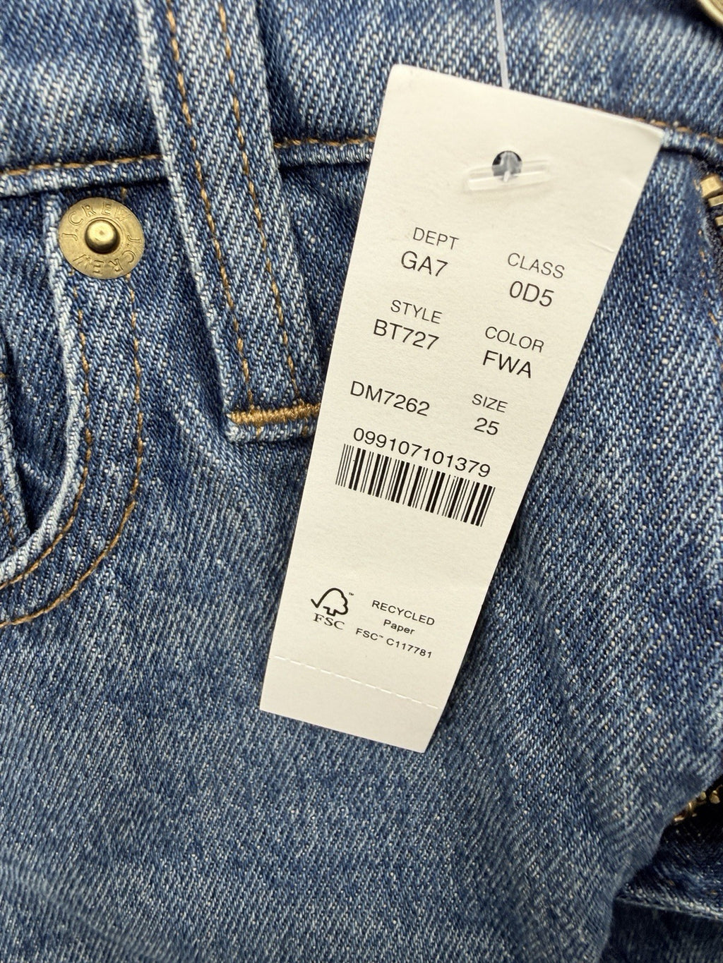 J Crew 10” Demi Boot Crop Jeans 25 Womens Blue Denim New NWT