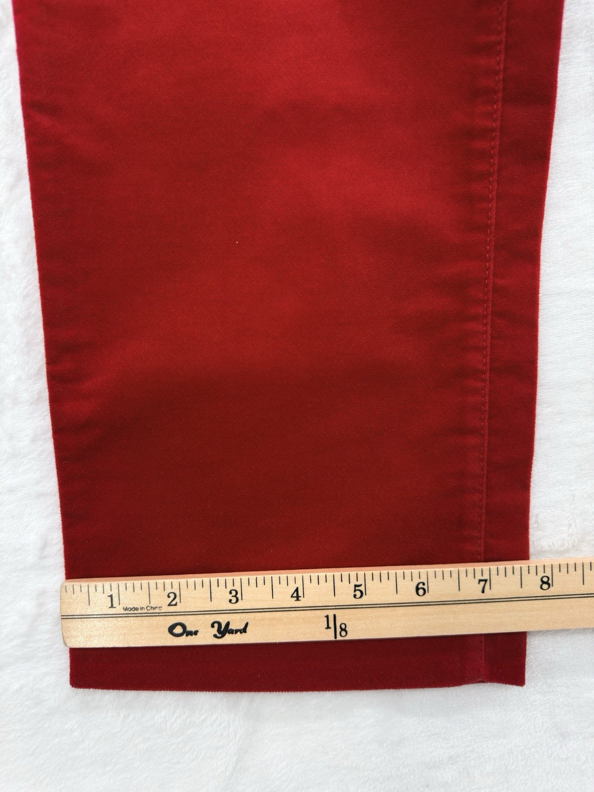Talbots Straight Leg Velveteen Pants 12 Petite 12P Red 5 Pocket Womens