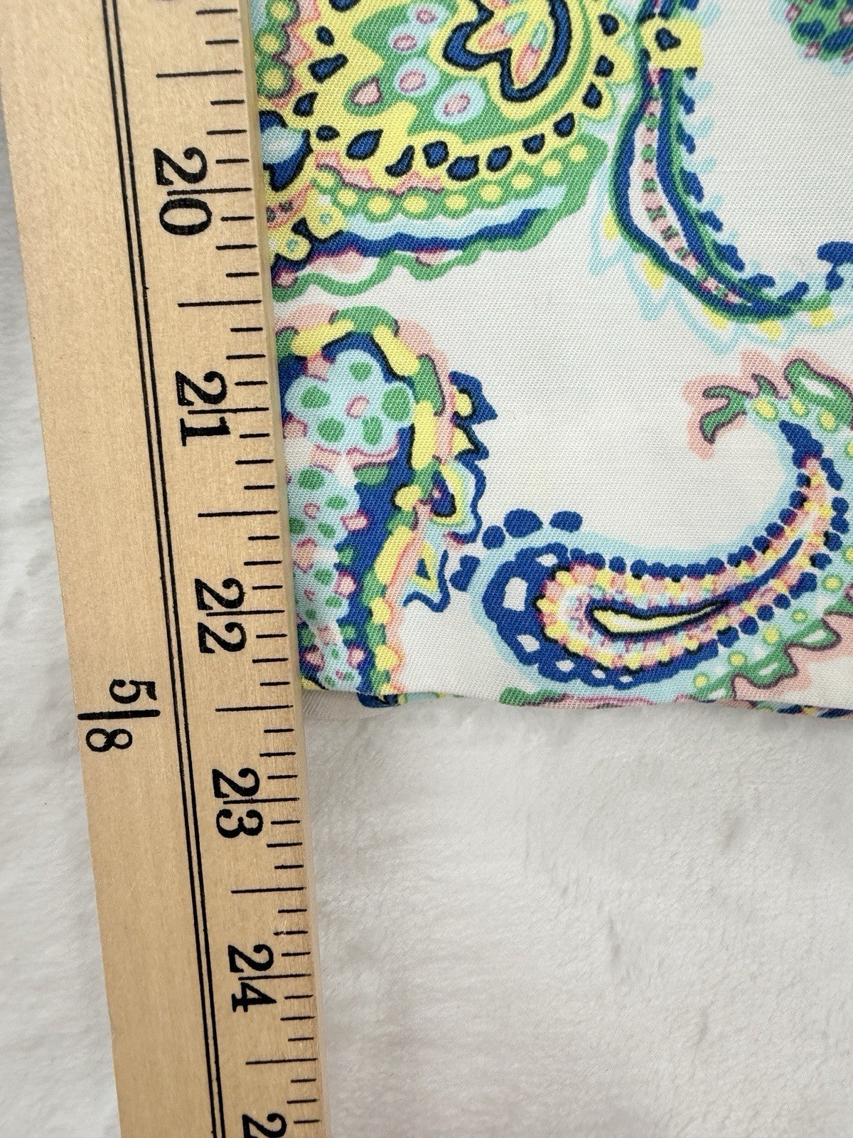 Talbots Perfect Skimmer Pants 12 Curvy White Paisley Print Womens Cropped