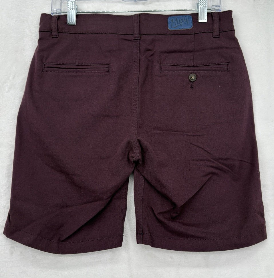 Mugsy Shorts 30 Ports 9” Maroon Chino Mens