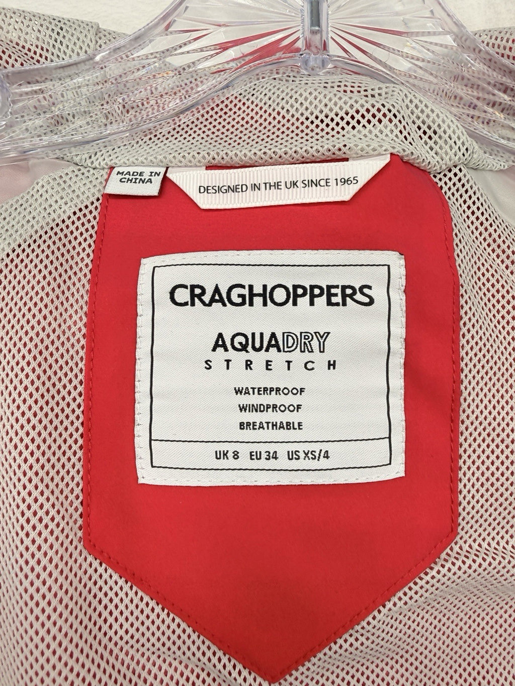 Craghoppers Rain Jacket Women XS Caldbeck Pink Hooded Coat Pockets New NWT