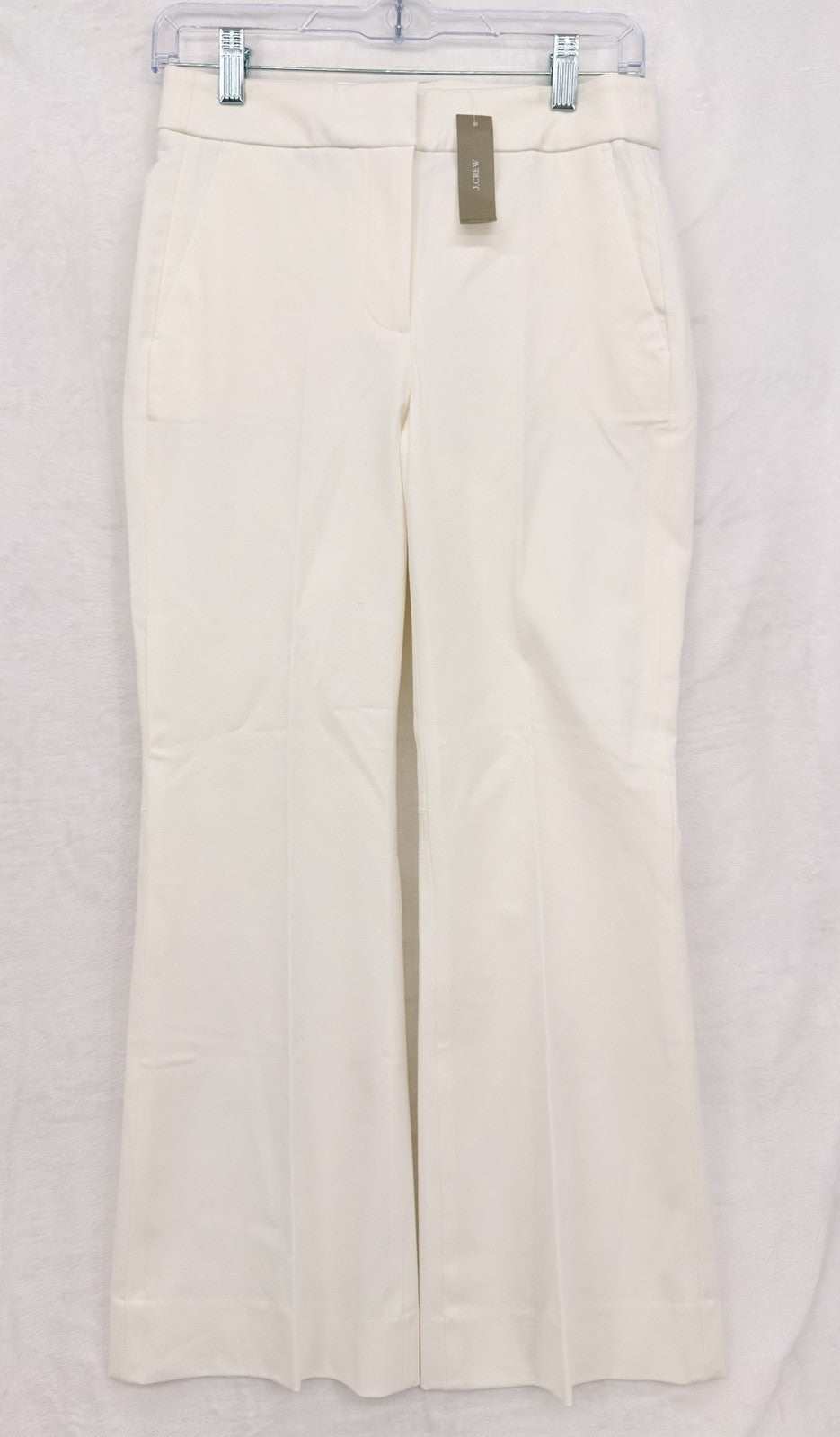 J Crew Hayden Kickout Crop Pants 0 Womens Bi-Stretch Cotton Ivory New NWT