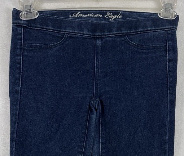 American Eagle Jeans 2 Jegging Pull On Stretch Denim Blue Womens