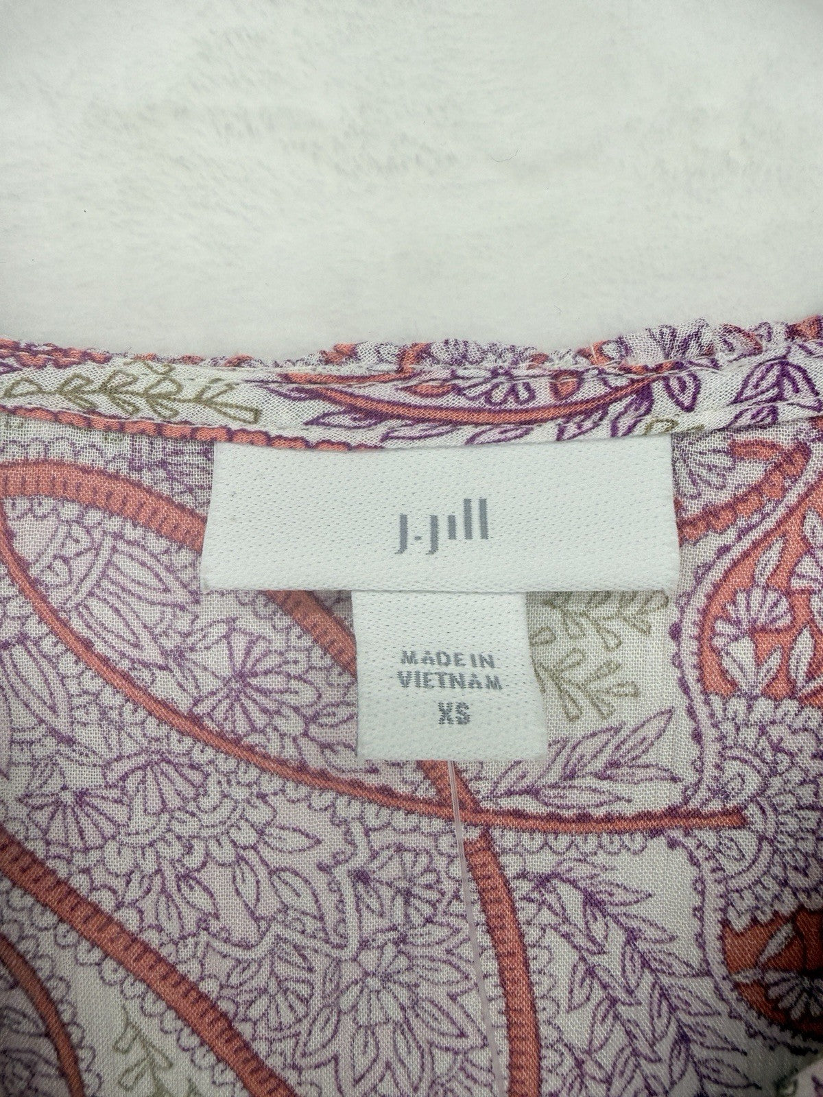 J Jill XS Top Pink Paisley Cap Sleeve Lightweight Rayon New NWT