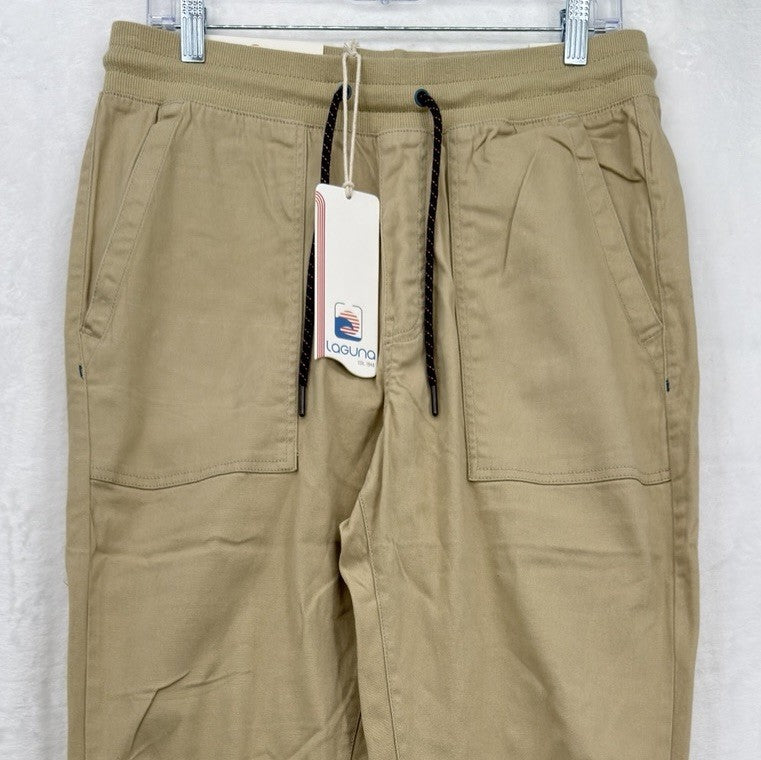 Laguna Joggers Pants Medium Mens Tan Beige Pull On Stretch Twill New NWT