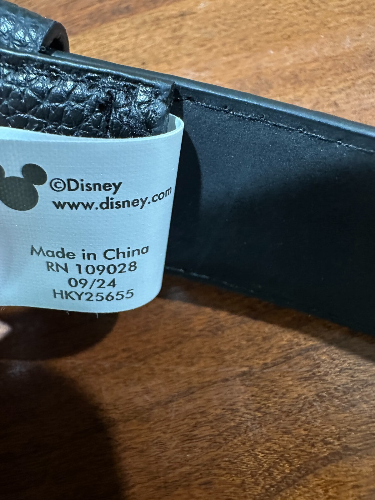 Minnie Mouse Belt Women’s Medium Black Pebbled Silver Buckle Walt Disney NEW