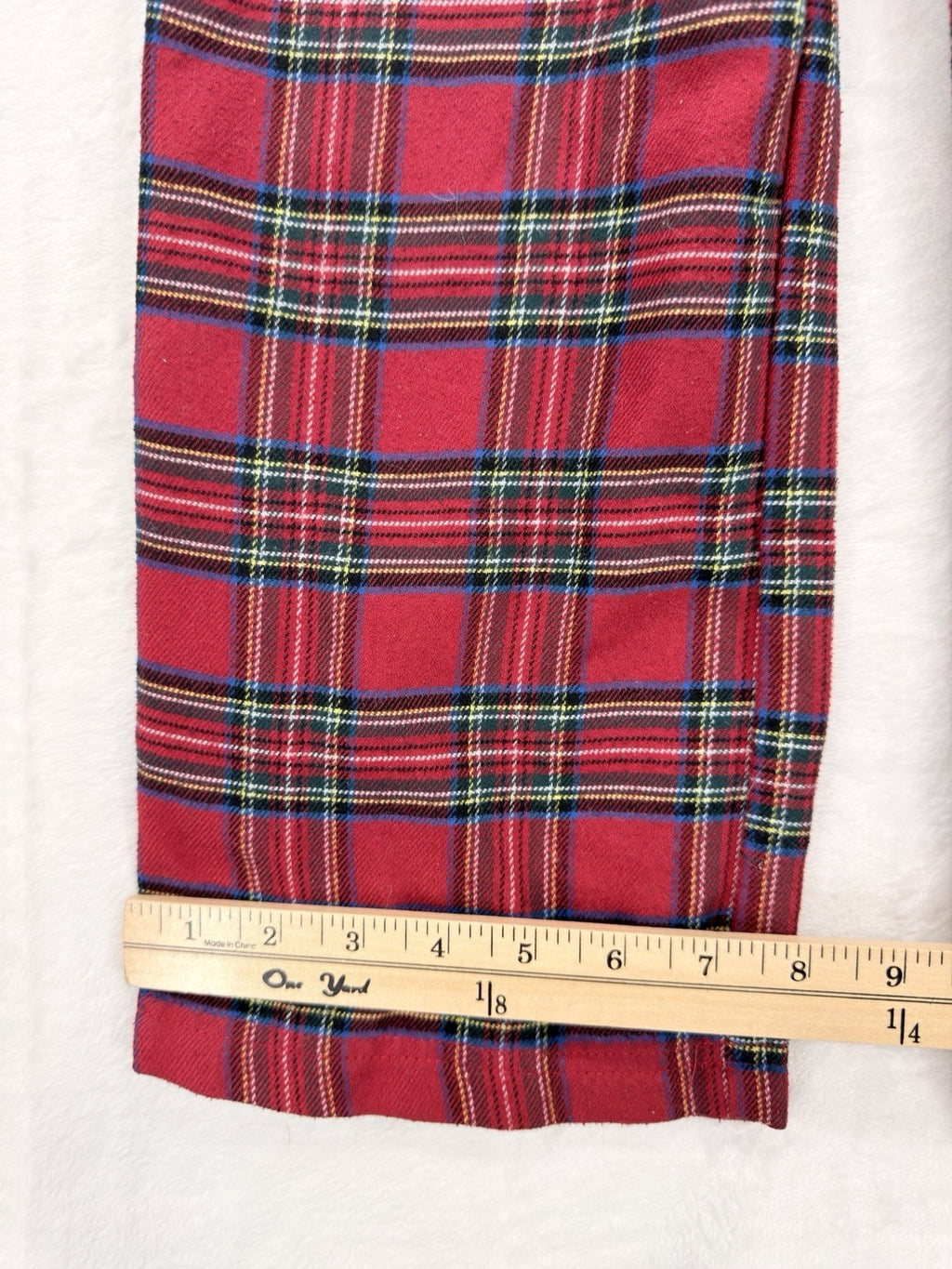 LL Bean Kids Pajama Pants Red Plaid Large Boys Girls