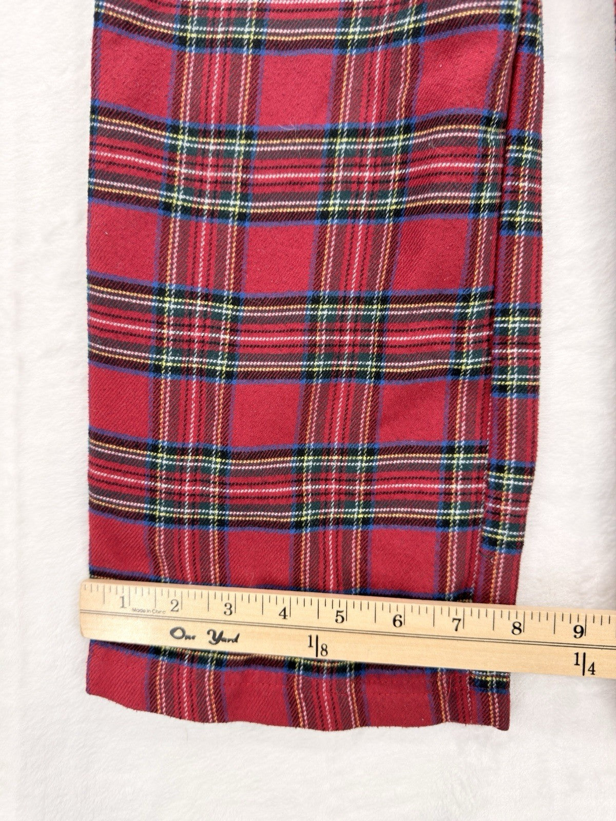 LL Bean Kids Pajama Pants Red Plaid Large Boys Girls