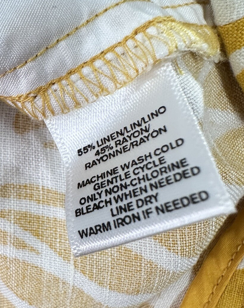 Ann Taylor LOFT Skirt Size 6 Linen Blend Yellow Floral