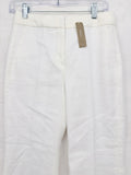 J Crew Hayden Kickout Crop Pants 0 Womens Stretch Linen White New NWT