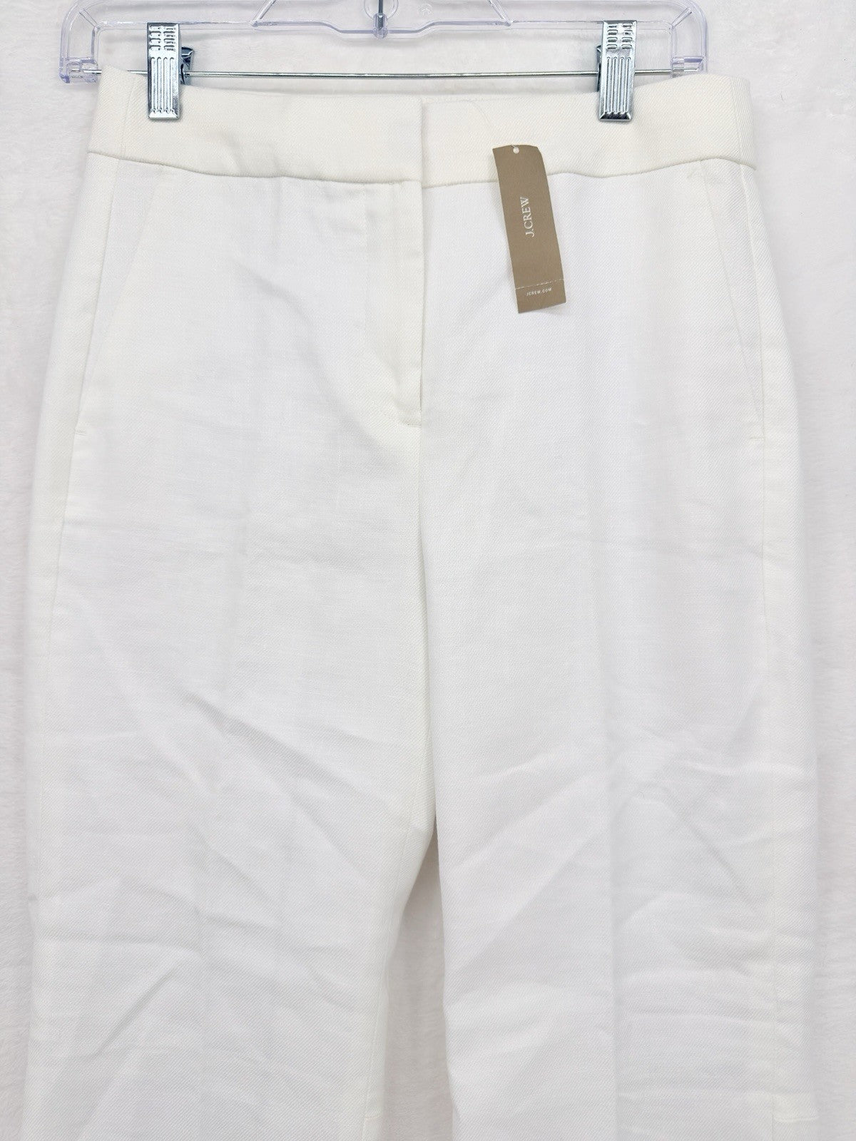 J Crew Hayden Kickout Crop Pants 0 Womens Stretch Linen White New NWT