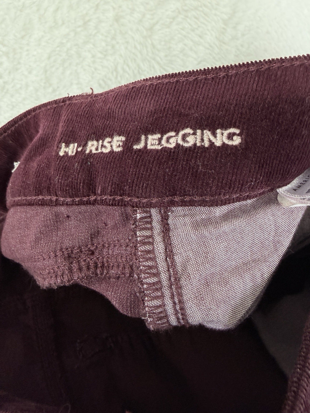 American Eagle Corduroy Pants 00 High Rise Jegging Burgundy Red Womens