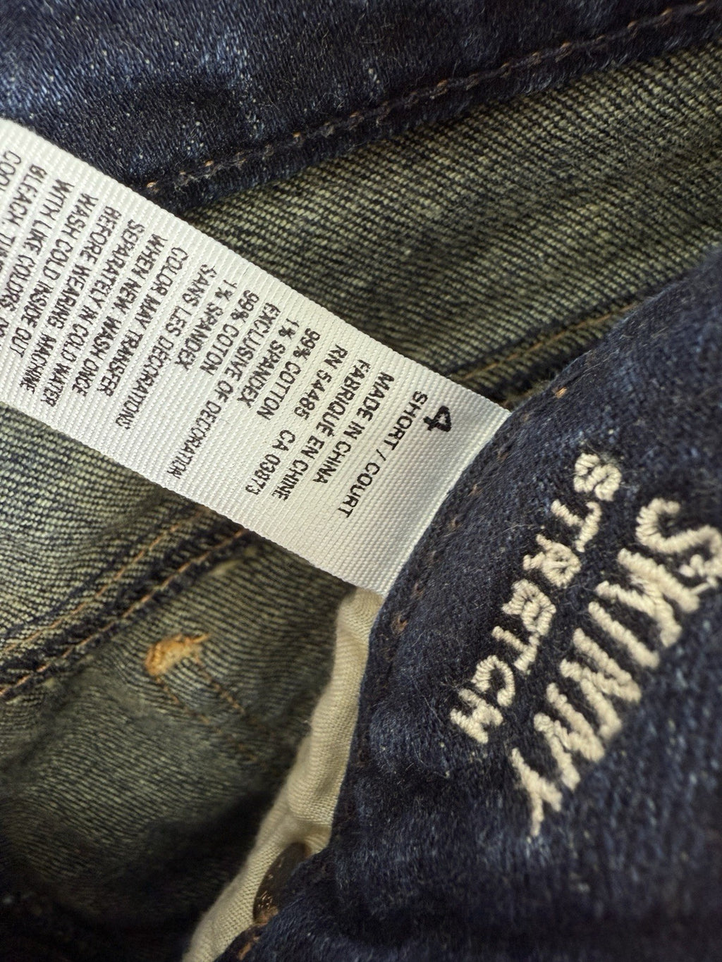 America Eagle Jeans Women 4 Short Skinny Dark Blue Stretch Denim 4S