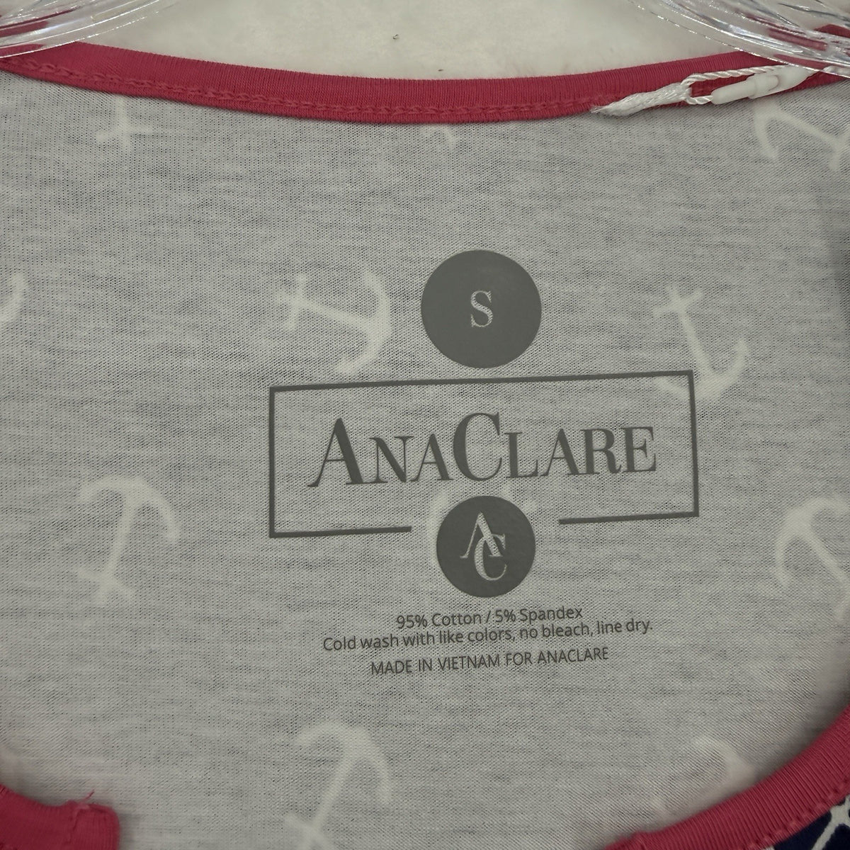 Ana Claire Dress Small Knit Navy Blue Nautical Anchor Clare Women New NWT