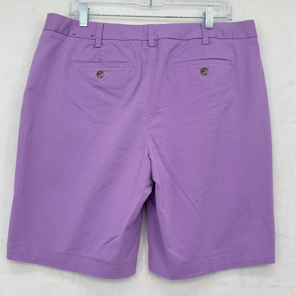 Lands End Bermuda Chino Shorts 14 Womens Lavender Purple Fit 2 10”