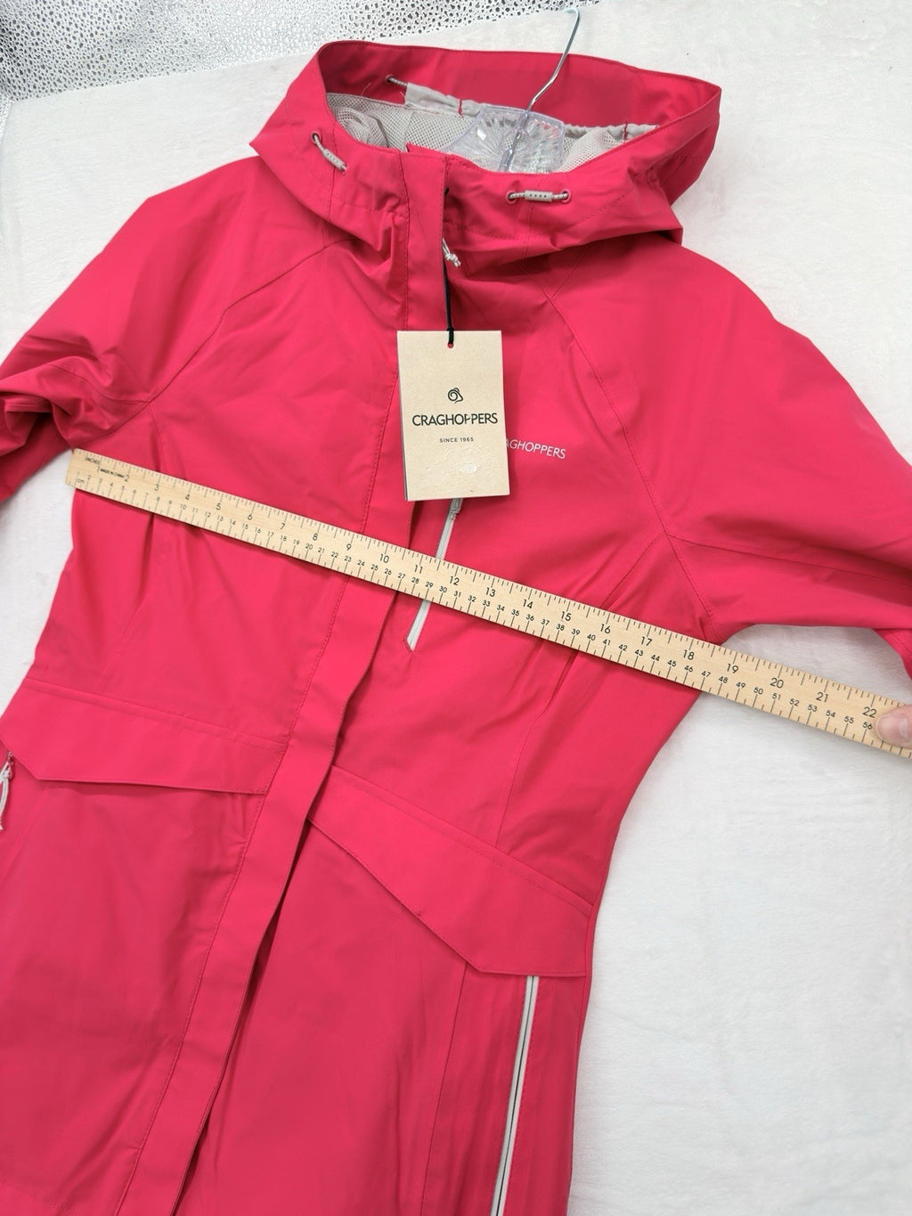 Craghoppers Rain Jacket Women XS Caldbeck Pink Hooded Coat Pockets New NWT