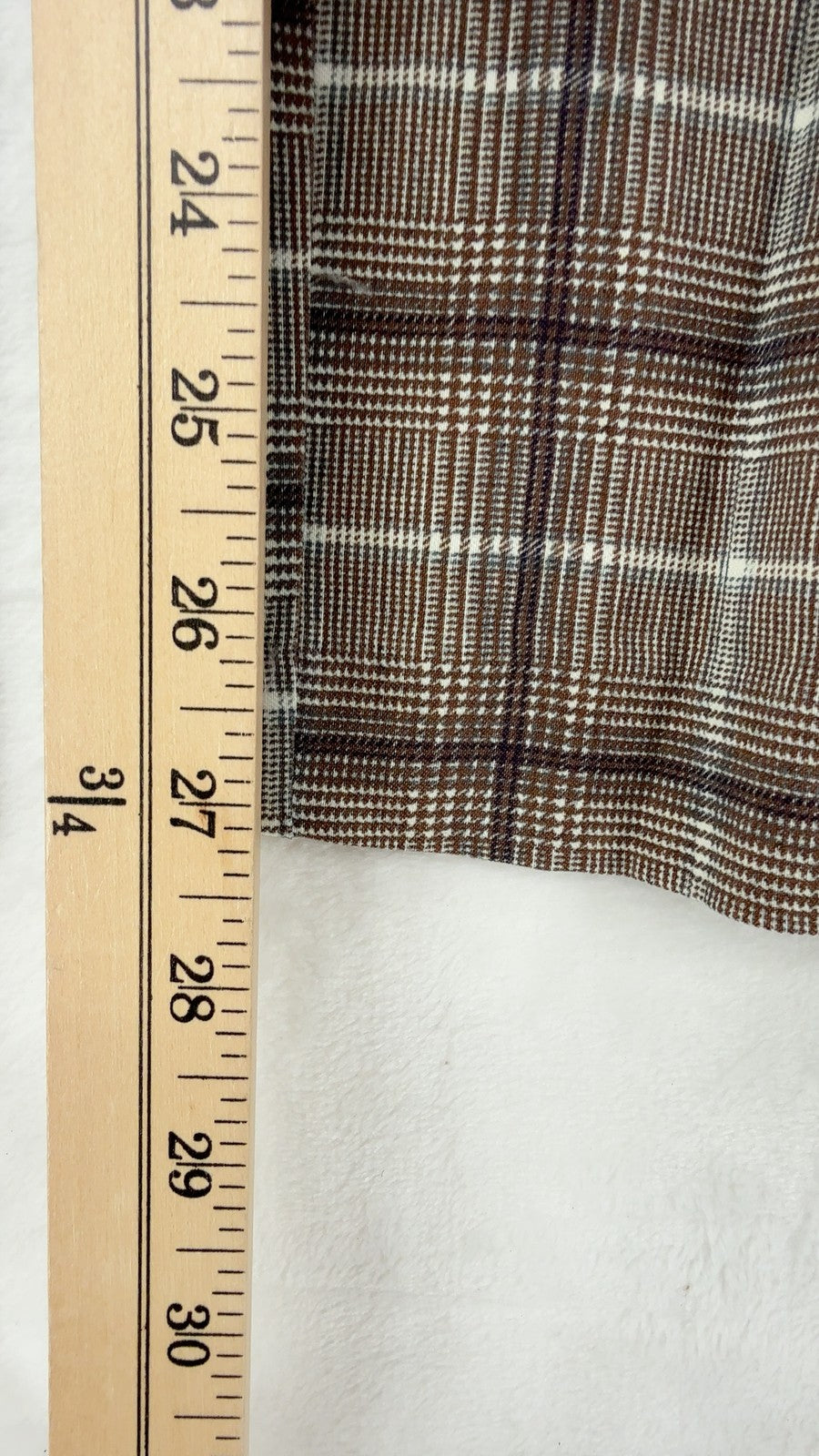 Marla Wynne Layers Pull On Pants 8 Womens Brown Plaid Stretch Slim Ankle