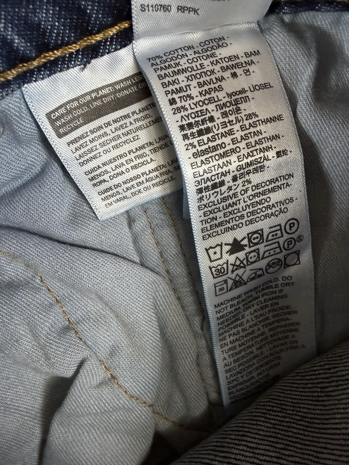 Levis 510 Jeans 38x30 Mens Skinny Fit Blue Levi’s