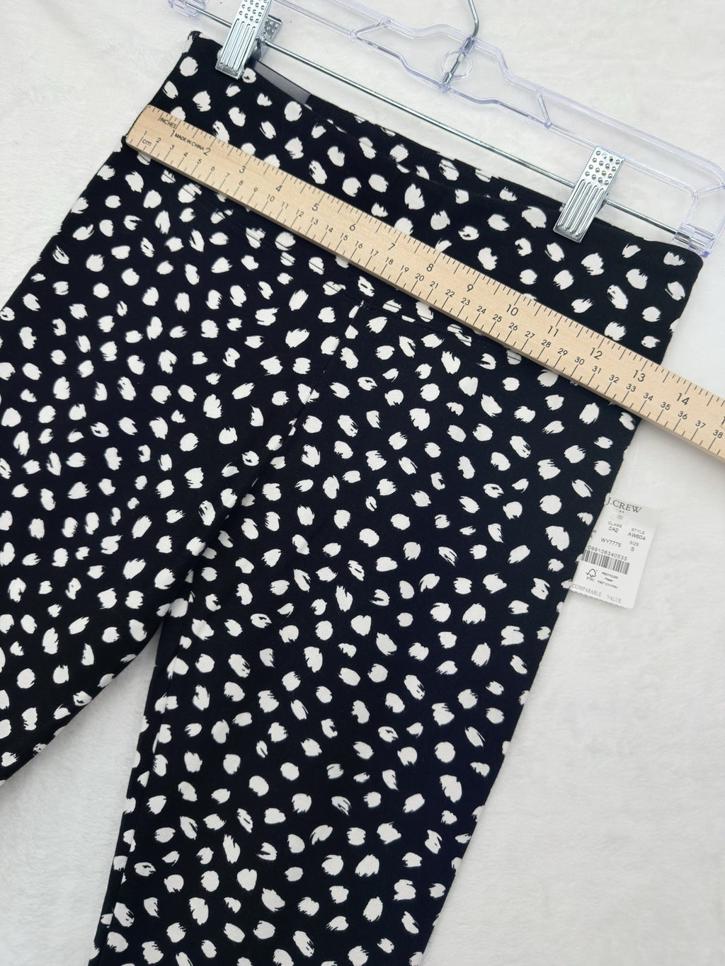 J Crew Everyday Leggings Small Black White Polka Dot Full Length Womens New NWT