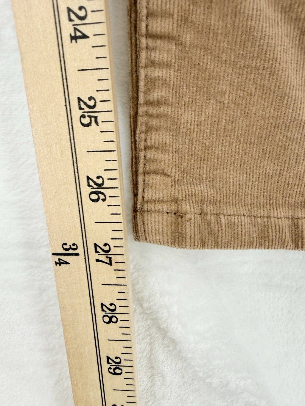 Talbots High Waist Straight Leg Corduroy Pants 4P 4 Petite Womens Camel Beige