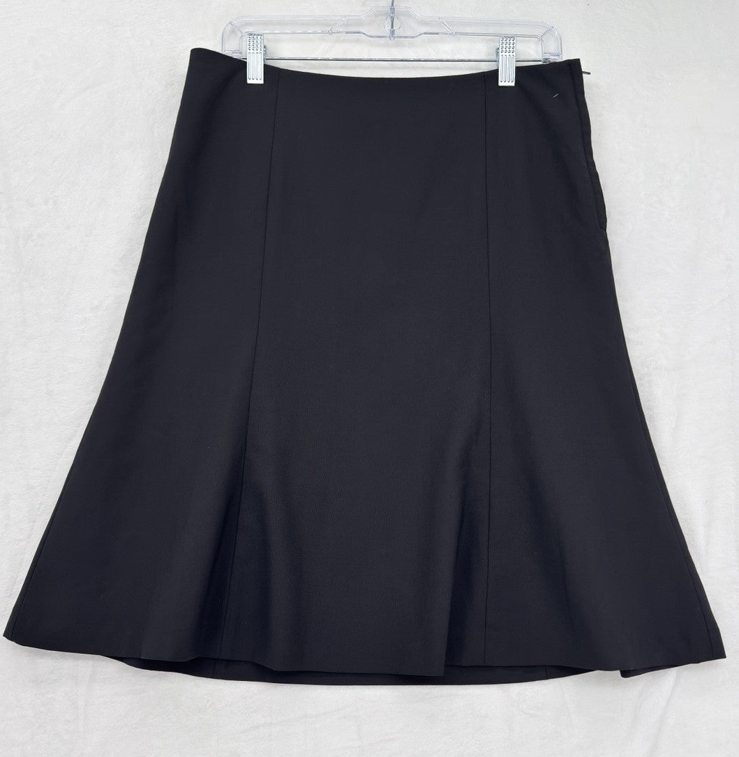 Vintage Gap Skirt 8 Y2K Black Fit Flare Wool Stretch Pencil Womens