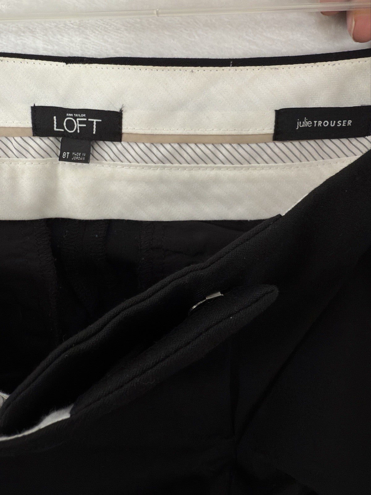 Ann Taylor Loft Julie Trouser Pants 8 Tall 8T Black Straight Leg Womens