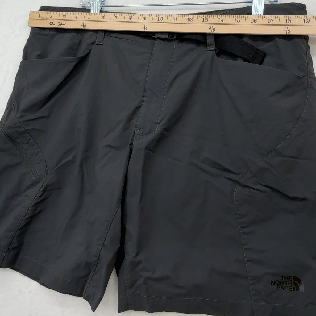 The North Face Paramount Shorts 38 Gray Belted Cargo Mens 8.5” Nylons Stretch