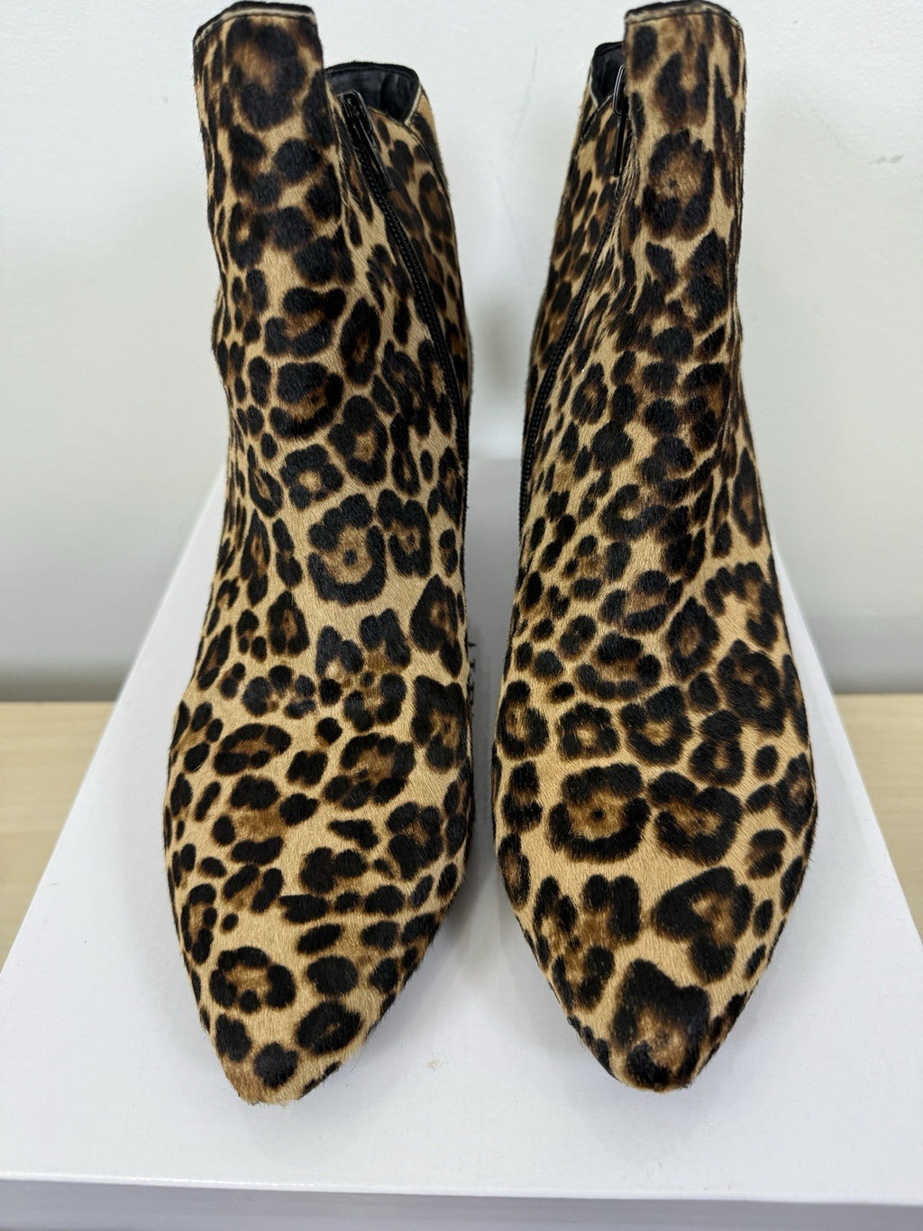 Alfani Harpper Booties 11 Womens Leopard Print Kitten Heel Calfhair Heels Animal