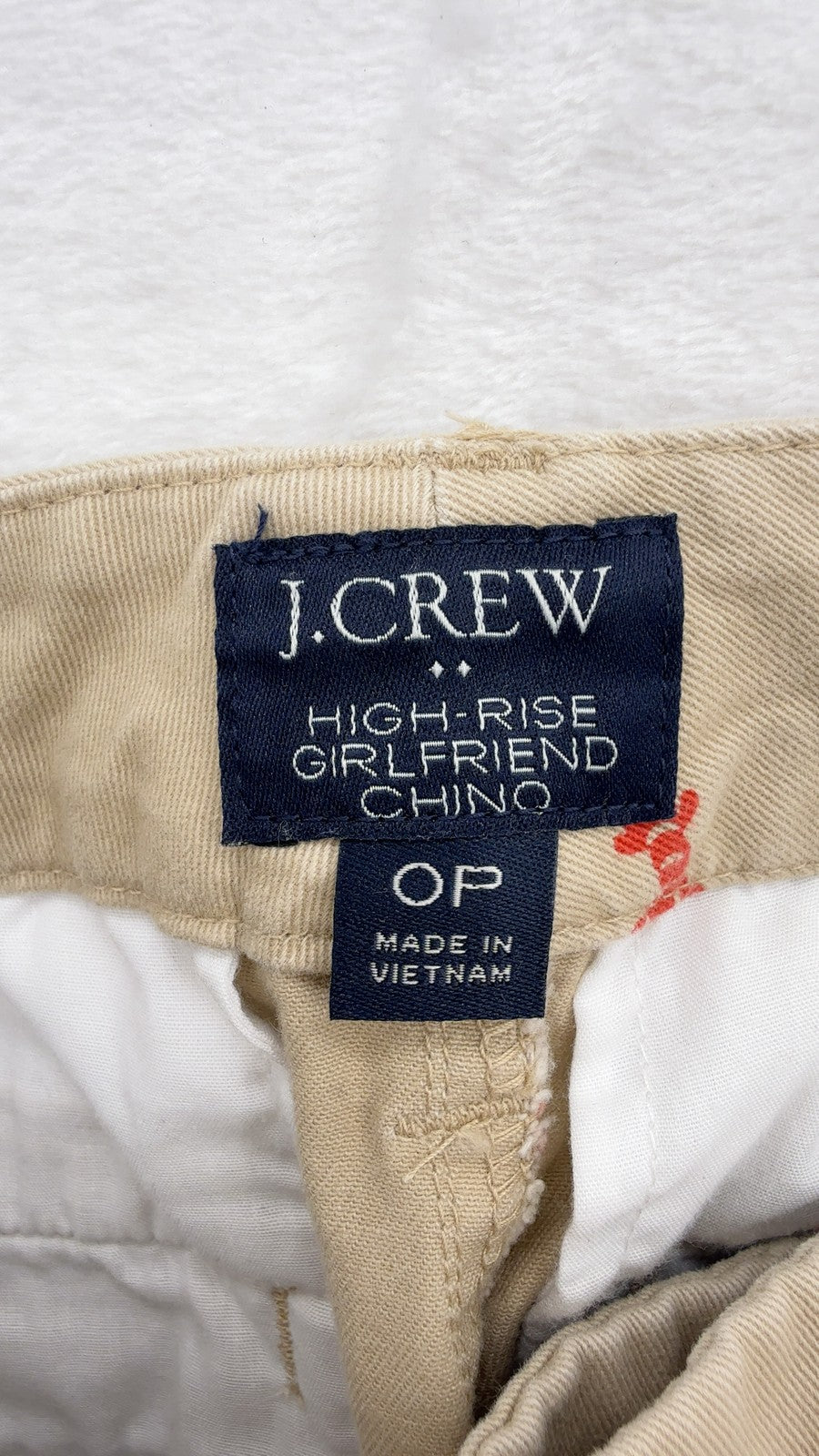 J Crew High Rise Girlfriend Chinos Pants 0P Womens Khaki Lobster Print 0 Petite