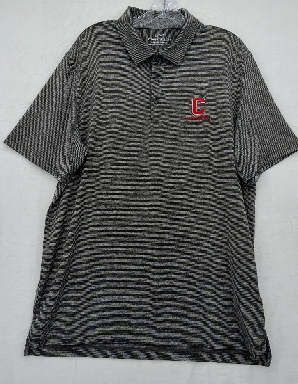 Vineyard Vines Performance Polo Shirt Cornell Logo Mens Large Brown Gray