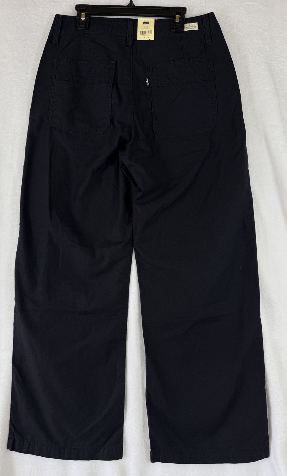 Levis 90s Straight Leg Pants 27 Womens Black 27x28 100% Cotton Mid Rise New NWT