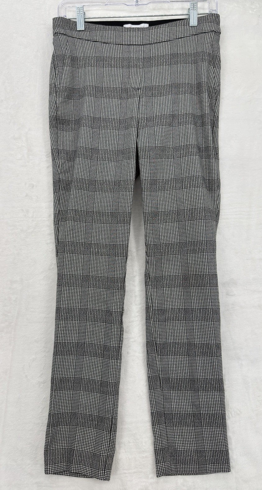 Liz Claiborne Laura Pants 6 Pull On Black White Plaid