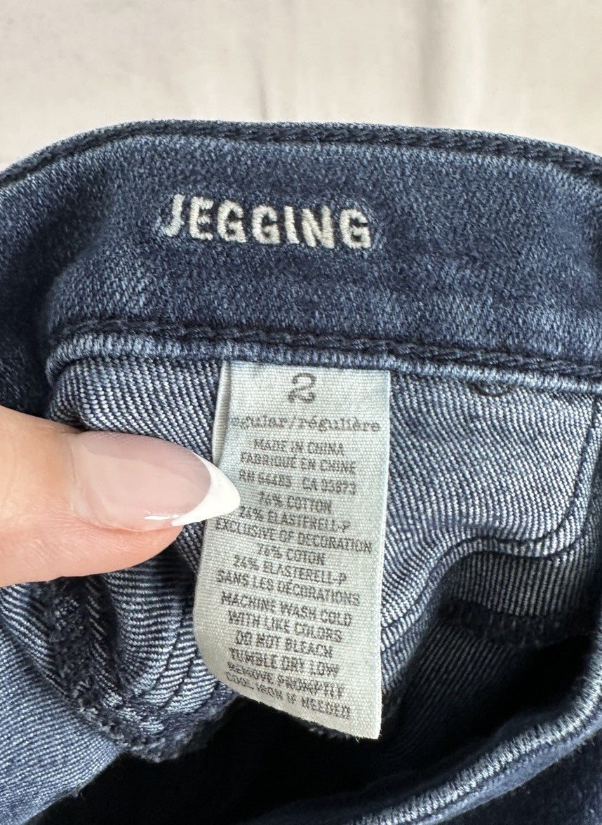 American Eagle Jeans 2 Jegging Pull On Stretch Denim Blue Womens