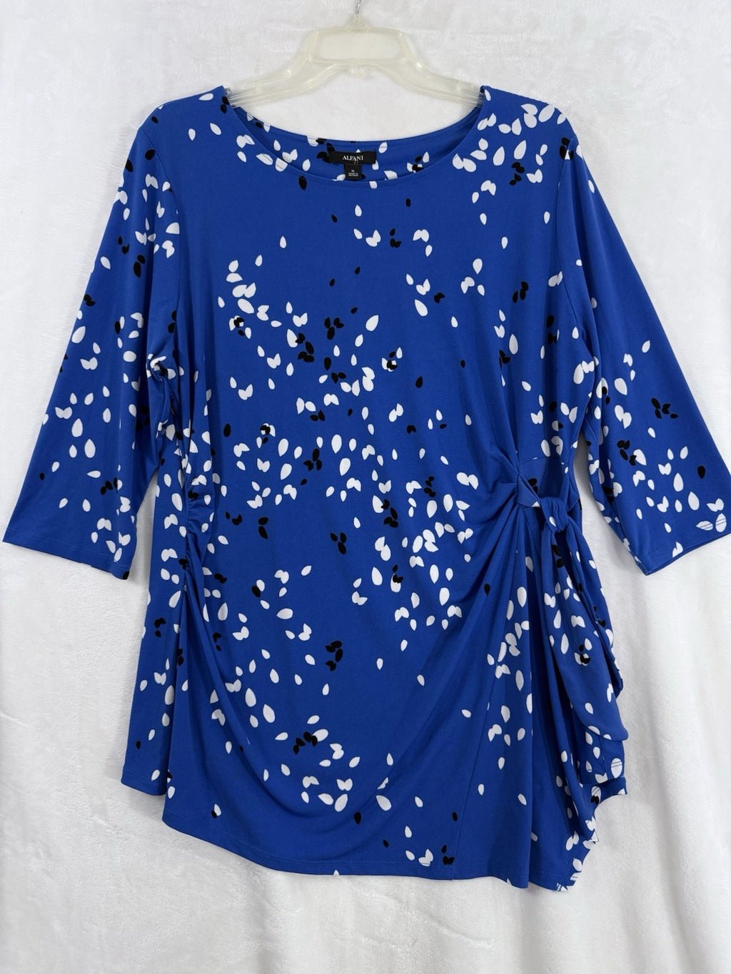 Alfani Tops Blouses XL Faux Wrap Blue 3/4 Sleeve Womens